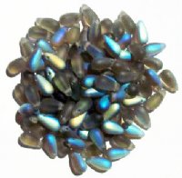 100 5x10mm Transparent Matte Black Diamond AB Drop Beads
